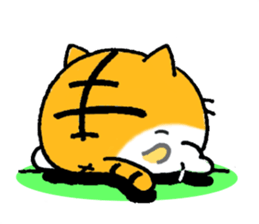 Fat tabby cat sticker #8319703