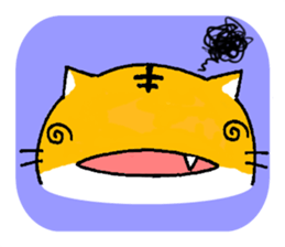 Fat tabby cat sticker #8319724
