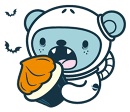 Halloween with Jokukuma, the Space Bear sticker #8321391