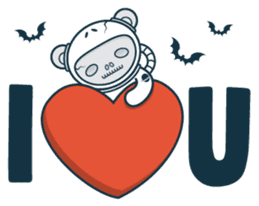 Halloween with Jokukuma, the Space Bear sticker #8321398