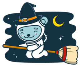 Halloween with Jokukuma, the Space Bear sticker #8321400