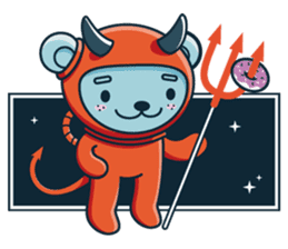 Halloween with Jokukuma, the Space Bear sticker #8321421