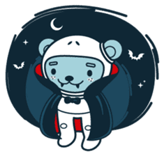 Halloween with Jokukuma, the Space Bear sticker #8321425