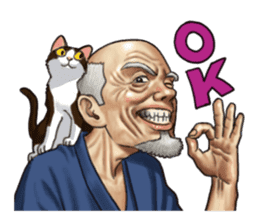old men and cats and a few macho men. sticker #8329296