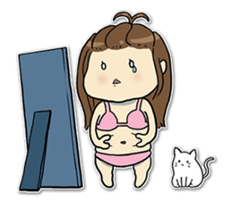 Bee Bie and cute little cat sticker #8330313