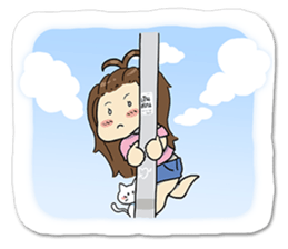 Bee Bie and cute little cat sticker #8330346