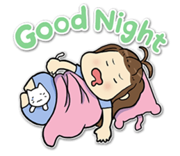 Bee Bie and cute little cat sticker #8330347