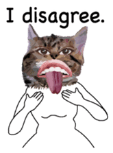 Weird face cat English version sticker #8331793