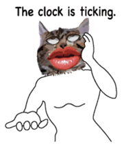 Weird face cat English version sticker #8331796