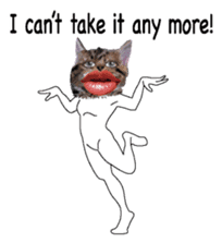 Weird face cat English version sticker #8331807