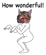 Weird face cat English version sticker #8331827