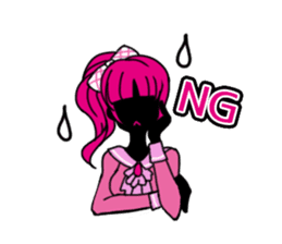 The pink cute girl(Japanese sticker) sticker #8333475