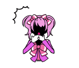 The pink cute girl(Japanese sticker) sticker #8333479