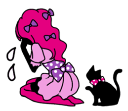The pink cute girl(Japanese sticker) sticker #8333484