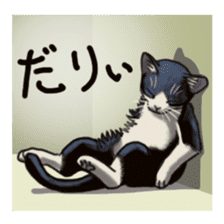 Cat sticker(black and white) sticker #8334256