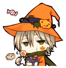 Charming boys autumn and Halloween sticker #8334271