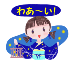 kimono girl greeting sticker #8336415