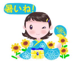 kimono girl greeting sticker #8336417