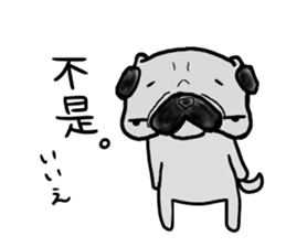 taiwanese langage pug sticker #8337640