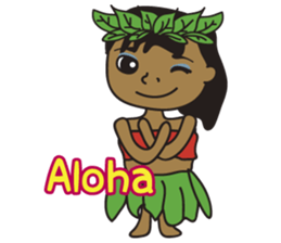 Hawaiian girl English Ver sticker #8339588