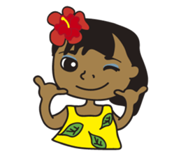 Hawaiian girl English Ver sticker #8339590