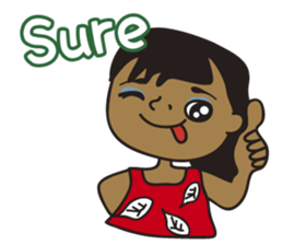 Hawaiian girl English Ver sticker #8339594