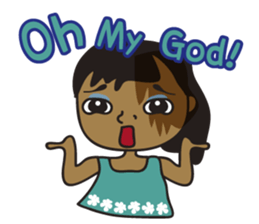 Hawaiian girl English Ver sticker #8339616