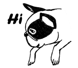 Black-and-white French Bulldog sticker #8343152