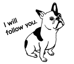 Black-and-white French Bulldog sticker #8343167