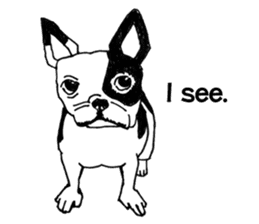 Black-and-white French Bulldog sticker #8343170