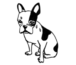 Black-and-white French Bulldog sticker #8343172
