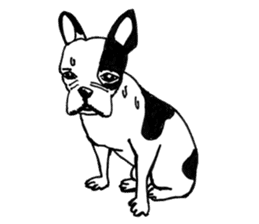 Black-and-white French Bulldog sticker #8343172