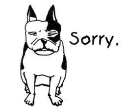 Black-and-white French Bulldog sticker #8343173