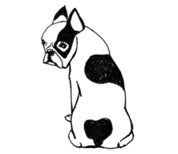 Black-and-white French Bulldog sticker #8343175