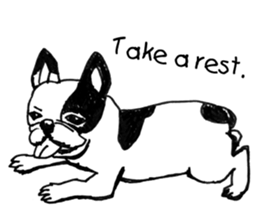 Black-and-white French Bulldog sticker #8343178
