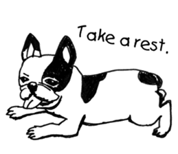 Black-and-white French Bulldog sticker #8343178