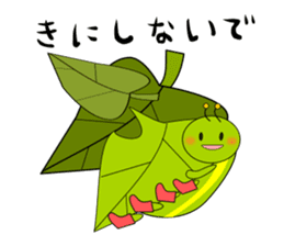 Green caterpillar in red boots sticker #8346701