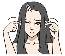 AsB - Comic Girls / Hair Clip Expression sticker #8348478