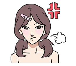 AsB - Comic Girls / Hair Clip Expression sticker #8348484
