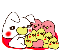 Rabbit Bear Bird and Chick sticker #8349021