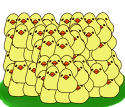 Rabbit Bear Bird and Chick sticker #8349032