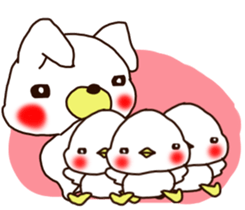 Rabbit Bear Bird and Chick sticker #8349033