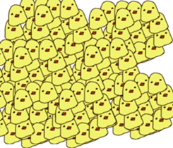 Rabbit Bear Bird and Chick sticker #8349036