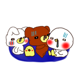 Rabbit Bear Bird and Chick sticker #8349052