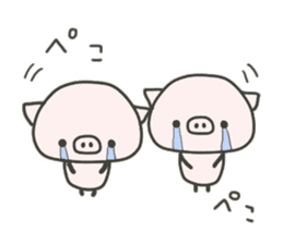 cute pig TONTON 2 winter sticker #8353719