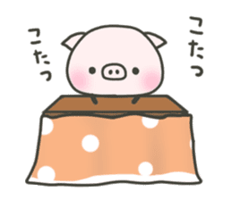 cute pig TONTON 2 winter sticker #8353722