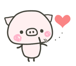 cute pig TONTON 2 winter sticker #8353723