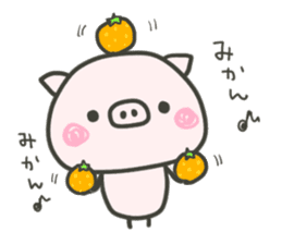 cute pig TONTON 2 winter sticker #8353725
