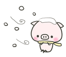 cute pig TONTON 2 winter sticker #8353728