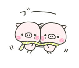 cute pig TONTON 2 winter sticker #8353731